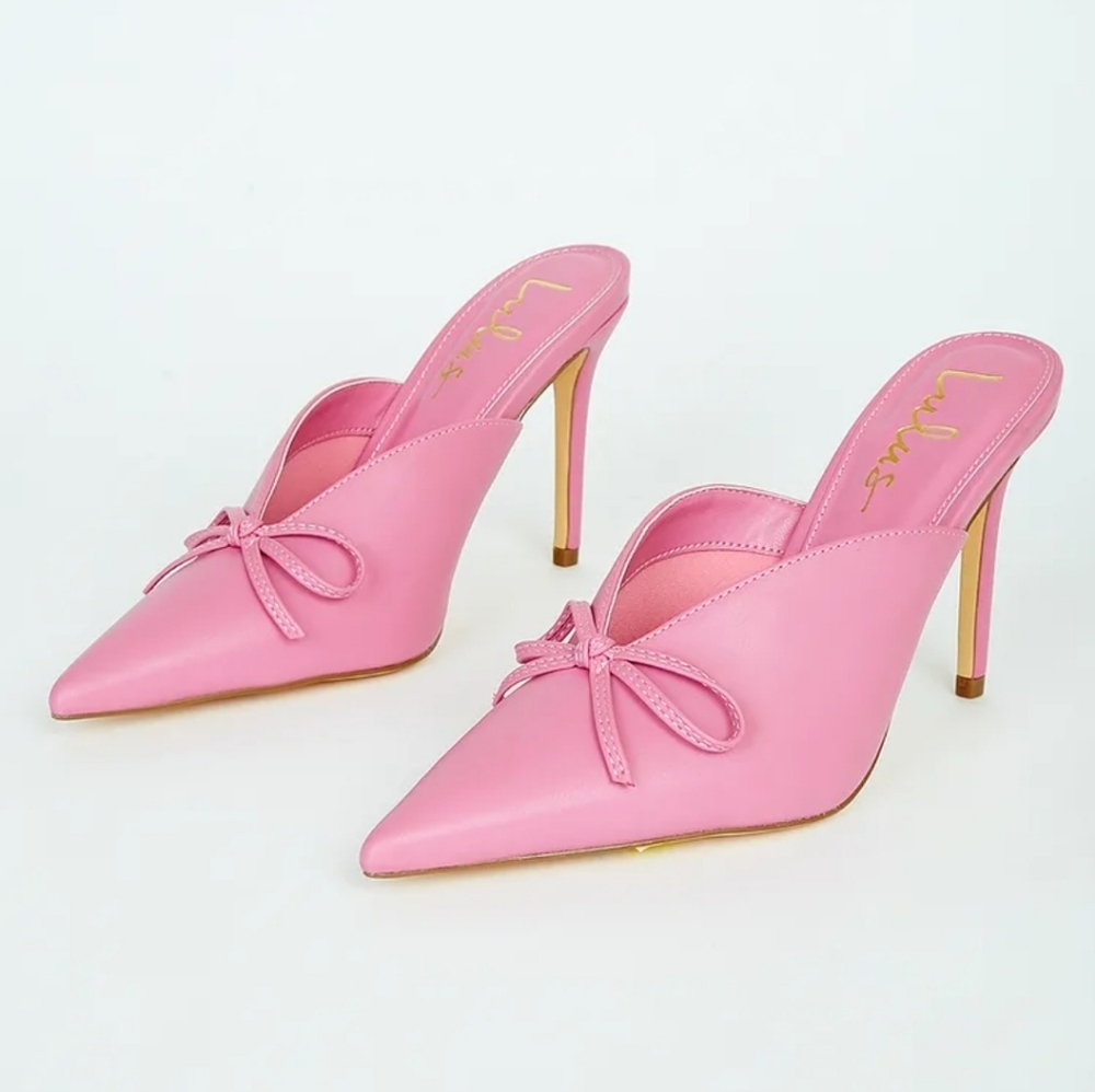 Fletch Pink Pointed-Toe Mules